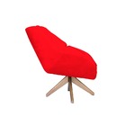 Poltrona Decorativa Califórnia Base Giratória Madeira Suede V