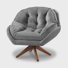 Poltrona Decorativa Califórnia Com Base Giratória Veludo - Ss