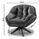 Poltrona Decorativa Califórnia Com Base Giratória Veludo - Ss