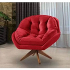 Poltrona Decorativa Califórnia Com Base Giratória Veludo - Ss