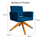 Poltrona Decorativa Camila Pés Madeira Giratório Suede Azul R