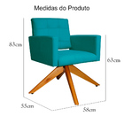 Poltrona Decorativa Camila Pés Madeira Giratório Suede Azul T
