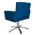 Poltrona Decorativa Camila Pés Metal Giratório Suede Azul Roy