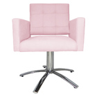 Poltrona Decorativa Camila Pés Metal Giratório Suede Rosa Beb