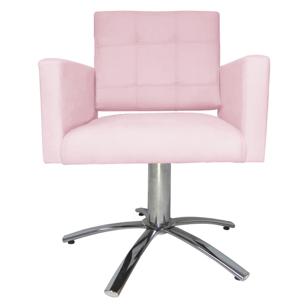 Poltrona Decorativa Camila Pés Metal Giratório Suede Rosa Beb
