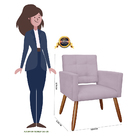 Poltrona Decorativa Camila Pés Palito Suede Lilas - Ds Estofa