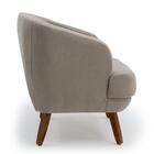 Poltrona Decorativa Caramelo Pés Madeira Maciça Carina