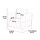 Poltrona Decorativa Caribe Pés De Ferro Cromado Tecido Suede