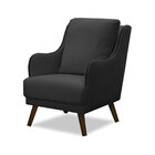 Poltrona Decorativa Catar Com Tachas Veludo Cinza Chumbo G33