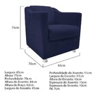 Poltrona Decorativa Catar Corano Azul Marinho - Amarena Móveis