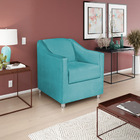 Poltrona Decorativa Catar Suede -  Doce Sonho Móveis - Azul T