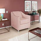Poltrona Decorativa Catar Suede -  Doce Sonho Móveis - Rosê