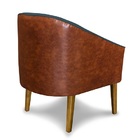 Poltrona Decorativa Cecília Linho Azul Jeans E Courissimo Noz