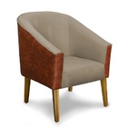 Poltrona Decorativa Cecília Linho Castor E Courissimo Nozes -