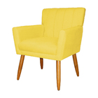 Poltrona Decorativa Cecilia Pés Palito Suede Amarelo - Ds Est