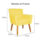 Poltrona Decorativa Cecilia Pés Palito Suede Amarelo - Ds Est