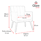 Poltrona Decorativa Cecília Suede Cores Variadas - Ds Estofad