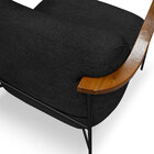 Poltrona Decorativa Celeste Linho Bouclê Base De Ferro Preto