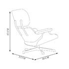 Poltrona Decorativa Charles Eames Nº 23 Cinza/azul G53 - Gran