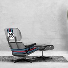 Poltrona Decorativa Charles Eames Nº 23 Cinza/azul G53 - Gran