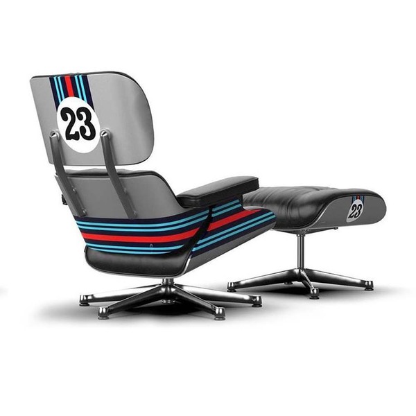 Poltrona Decorativa Charles Eames Nº 23 Cinza/azul G53 - Gran