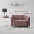 Poltrona Decorativa Charlô 110cm Veludo Rosê G28 - Gran Belo
