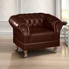 Poltrona Decorativa Chest Duque Courano  Marrom Café