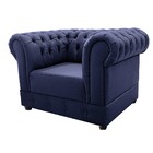 Poltrona Decorativa Chesterfield Ana Corano Azul Marinho - Do