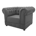 Poltrona Decorativa Chesterfield Ana Corano Cinza - Amarena M