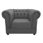 Poltrona Decorativa Chesterfield Ana Corano Cinza - Amarena M