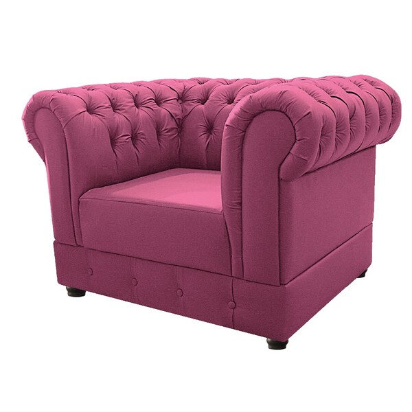 Poltrona Decorativa Chesterfield Ana Corano Pink- Amarena Móv