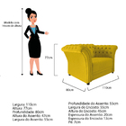 Poltrona Decorativa Chesterfield Sofia Corano Amarelo - Amare