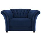 Poltrona Decorativa Chesterfield Sofia Suede Azul Marinho - D