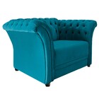 Poltrona Decorativa Chesterfield Sofia Suede Azul Turquesa -