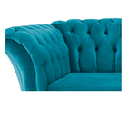 Poltrona Decorativa Chesterfield Sofia Suede Azul Turquesa -