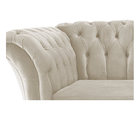Poltrona Decorativa Chesterfield Sofia Suede Bege- Doce Sonho
