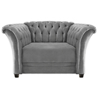 Poltrona Decorativa Chesterfield Sofia Suede Cinza - Amarena