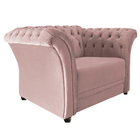 Poltrona Decorativa Chesterfield Sofia Suede Rosê - Doce Sonh