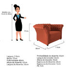 Poltrona Decorativa Chesterfield Sofia Suede Terracota - Amar