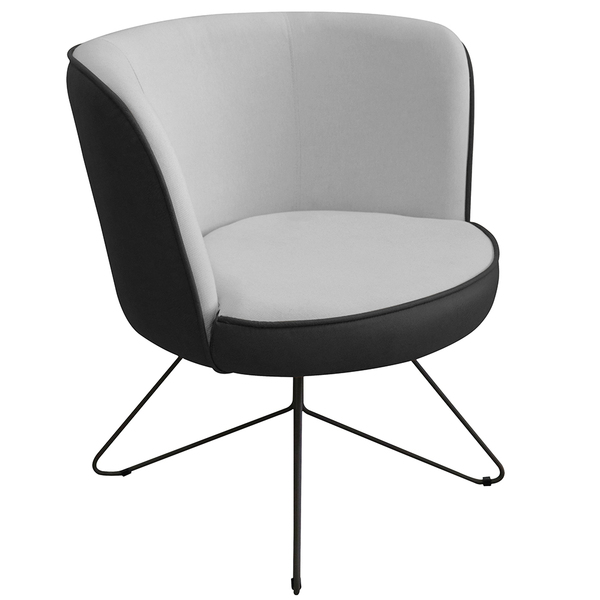 Poltrona Decorativa Chiara Base Orby Corano Preto/poliéster C