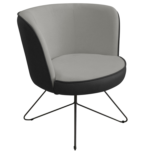 Poltrona Decorativa Chiara Base Orby Corano Preto/poliéster F