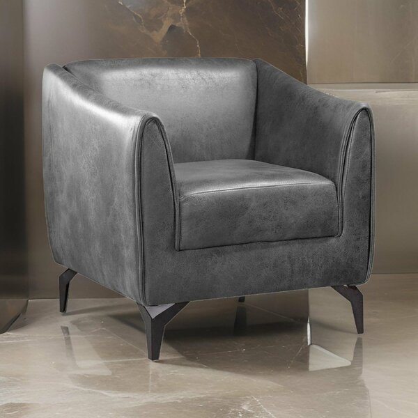 Poltrona Decorativa Chicago Tecido Cinza