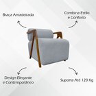 Poltrona Decorativa Chloe Premium Para Sala De Estar Cinza