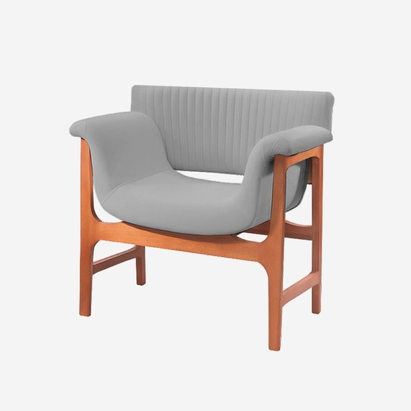 Poltrona Decorativa Cinza Em Veludo Argos