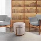 Poltrona Decorativa Cinza Em Veludo Argos