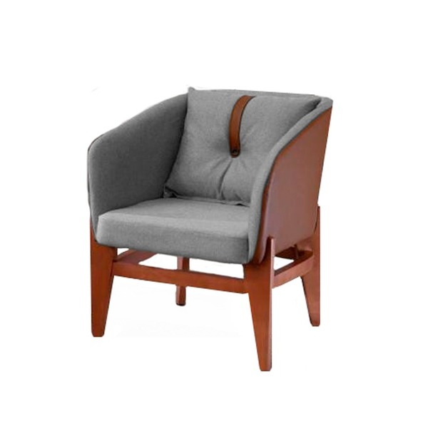 Poltrona Decorativa Cinza Em Veludo Sana