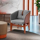 Poltrona Decorativa Cinza Em Veludo Sana