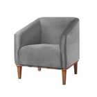 Poltrona Decorativa Cinza Em Veludo Wearstler