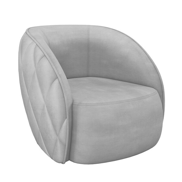 Poltrona Decorativa Clarke Veludo Cinza Claro G45 - Gran Belo