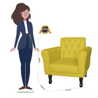 Poltrona Decorativa Classic Capitonê Suede Diversas Cores - D